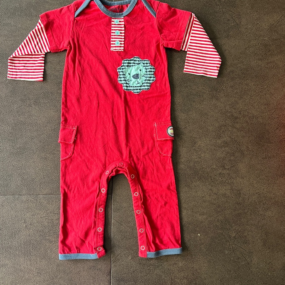 Naartjie Red and Blue Footies with Gingham Accents